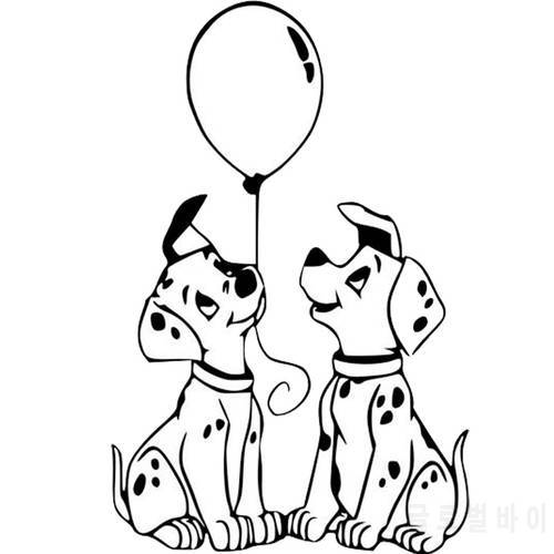 9.2*14.2CM Dalmatians Dog Vinyl Decal Endearing Car Stickers Car Styling Truck Accessories Black/Silver S1-1069
