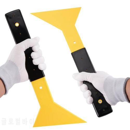 FOSHIO 32.7cm Car Vinyl Wrap Handled Squeegee Window Tint Decal Plastic Scraper Household Glass Cleaning Glue Film Remover Tool