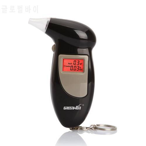 10pcs/ 2019 Police Use alcohol tester Personal Key Chain LCD Digital Alcohol Tester Breath Analyze With Red Backlight