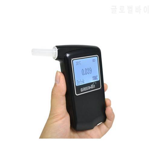 2PCS/ GREENWON Protable Police Breathalyzer Analyzer Detector Digital LCD Fuel cell sensor breath alcohol tester Free Shipping