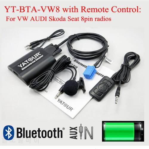 Yatour Bluetooth music decorder BTA with Rmoteo control for VW AUDI A2 A3 A4 S4 A6 S6 A8 S8 TT AllRoad Skoda Seat 8pin radio VW8