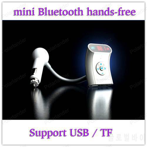 The new Bluetooth mini Bluetooth hands-free car Support HFP / HSP, A2DP / AVRCP Support USB / TF Bluetooth Car Kit