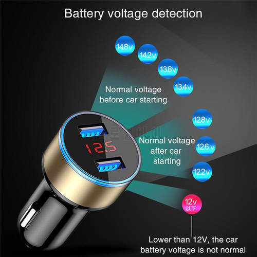 Car Charger 5V 3.1A With LED Display Universal Dual Usb Phone Fast Car-Charger for Xiaomi Huawei Samsung S8 Mobile Phone <