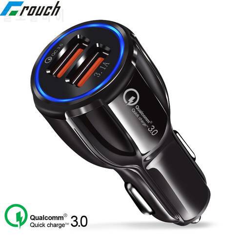 Crouch Quick Charge 3.0 Charger QC 3.0 5V 9V 12V Dual USB Car Charge Fast Charger Mobile Phone Travel Adapter Car-charge