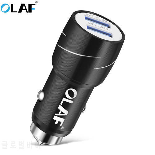 OLAF quick charge 3.0 USB Car Charger 3.1A Metal Car-Charger Mobile Phone Car USB Charger Auto Charge 2 Port for Samsung Huawei