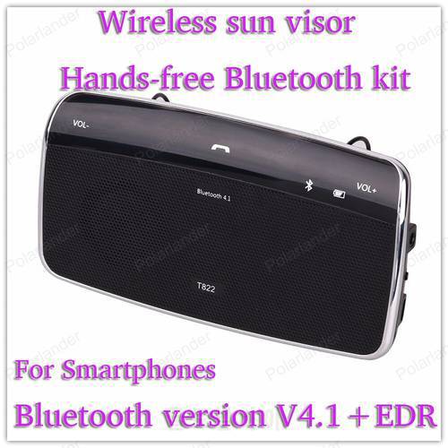 Wireless Sun Visor Handsfree Kit Bluetooth V4.0+EDR In-car Multipoint Speakerphone Speaker Wireless Music Receiver + Car Charger