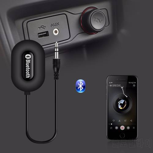 Mini 3.5mm jack Car A2DP Wireless Bluetooth-compatible handsfree Car Kit AUX Audio Music Receiver Adapter Hands free with Mic