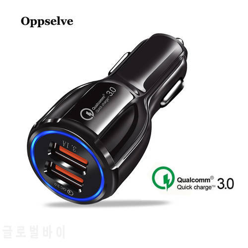 Oppselve Car USB Charger Quick Charge 3.0 Mobile Phone Charger Dual USB Fast QC 3.0 Car Charger For iPhone Samsung Tablet iPad