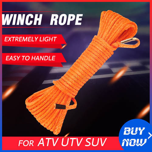 4mm*15m 5mm*15m 6mm*15m Synthetic Winch Rope Towing Rope Winch Line Synthetic Winch Cable Plasma Rope for ATV UTV SUV