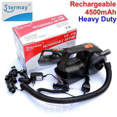 Stermay HT-338 Rechargeable Pump Electric Inflatable Air Pump For Inflatable Boat Kayak Air Bed Mattress High Power AC/Car 12V