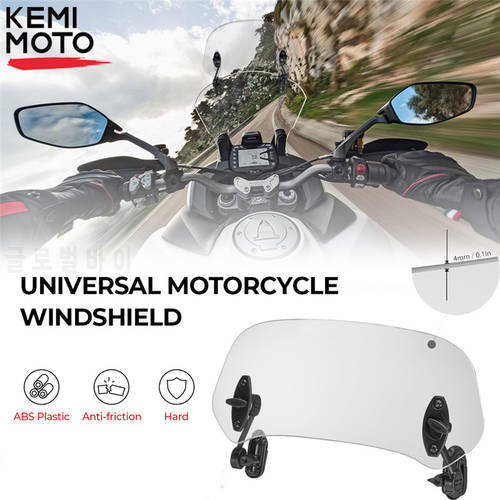 Motorcycle Windshield Clamp-On Variable Universal Windscreen Spoiler Extension For BMW Windscreen For R1200GS F800GS For Yamaha