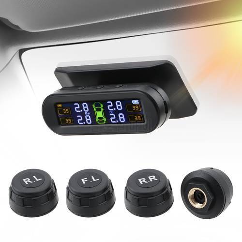 LEEPEE Temperature Warning Fuel Save With 4External Sensors Car Tyre Pressure Monitor Tire Pressure Monitoring System Solar TPMS