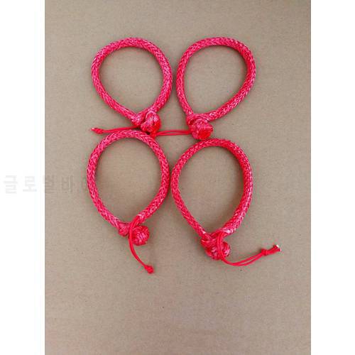 Free Shipping 4pcs 4mm*90mm Red Color ATV Soft Shackles,Synthetic Shackle for Yacht,Rope Shackle