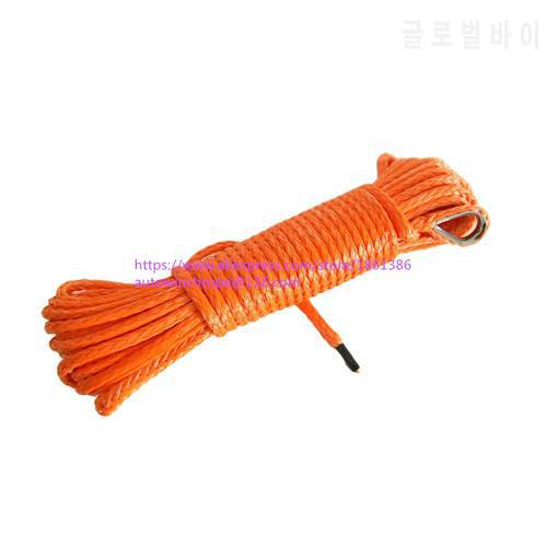 5mm*15m Orange Synthetic Winch Rope,ATV Winch Line.Off Road Rope,Kevlar Winch Cable,ATV Winch Accessories