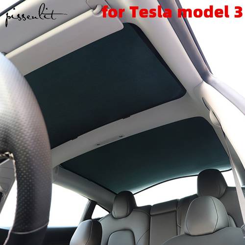For Tesla Model 3 Accessories Roof Sunshade Skylight Shades Protector Three Model 3 Sunshade Car Sun Visor Rear Front Sun Shade