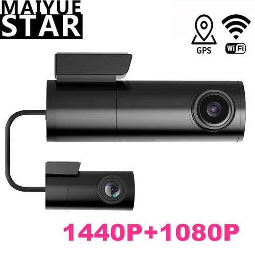 Maiyue star1440P dual lens car DVR front cam 5G band WIFI / GPS tracker car dashboard rotating parking monitoring video recorder
