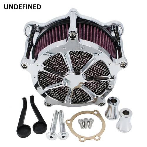 Chrome Motorcycle Air Cleaner Intake Filter Kit for Harley Twin Cam EVO Dyna FXR Softail 93-2015 Touring Road King Electra Glide