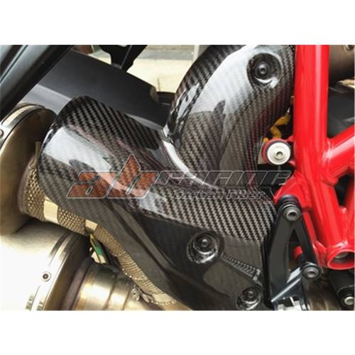 Exhaust Pipe Heat Shield Cover Guard Fairing For Ducati Streetfighter Full Carbon Fiber 100% Protection