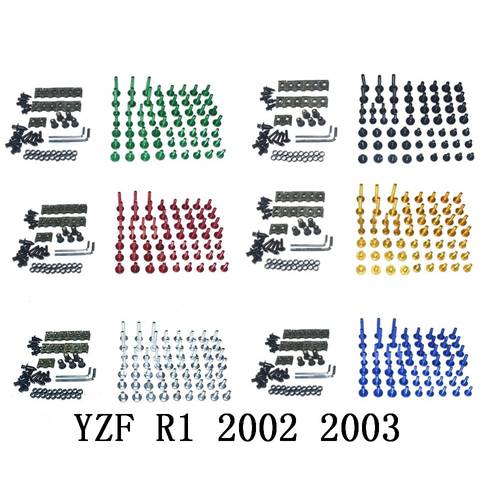 Motorcycle Complete Fairing Bolts Kit Bodywork Screws For Fit YAMAHA YZF R1 2002 2003