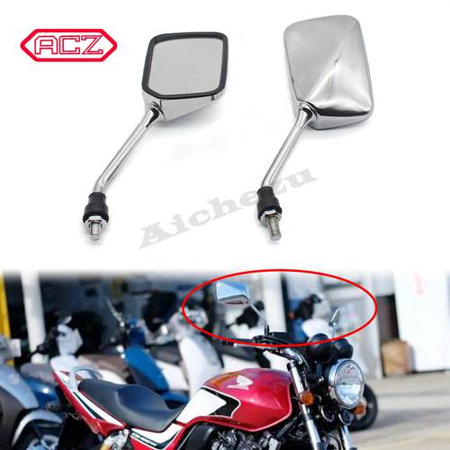 ACZ Universal Motorcycle Rear Side View Rearview Mirror for Honda CB400 750 1000 1300 CB-1 VTEC VT250 ZRX400 VYR