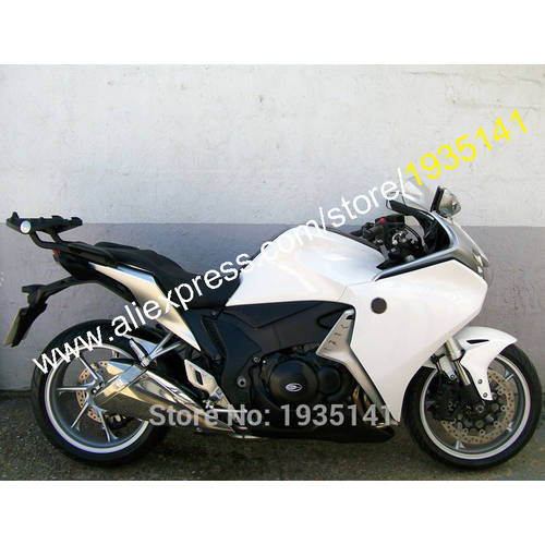 For Honda VFR1200 2010 2011 2012 2013 VFR 1200 10-13 White Black Bodyworks ABS Motorcycle Fairing (Injection molding)