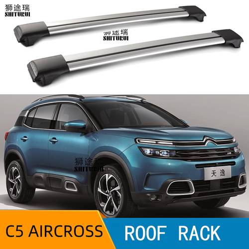 2Pcs Roof bars For CITROEN C5 AIRCROSS 2019+KL Aluminum Alloy Side Bars Cross Rails Roof Rack Luggage LOAD 200KG Vehicle mounted
