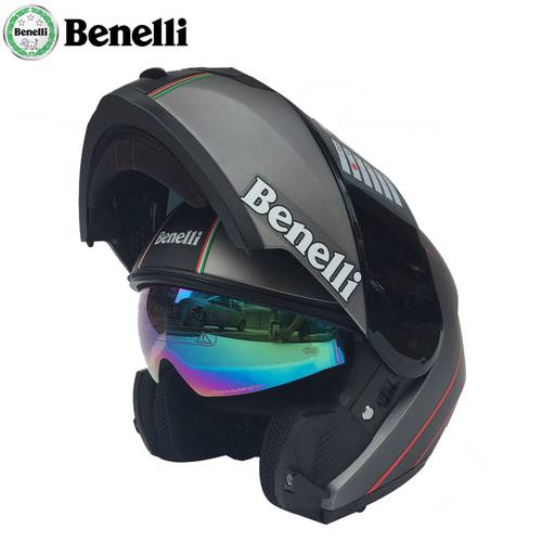 Benelli Flip Up Motorcycle Helmet Man Motorbike Modular Racing capacete Riding Full Face Helmet Casco DOT Casque moto
