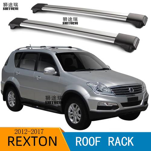 2Pcs Roof bars For SSANGYONG Rexton 2012-2017 3TH suv Aluminum Alloy Side Bars Cross Rails Roof Rack Luggage