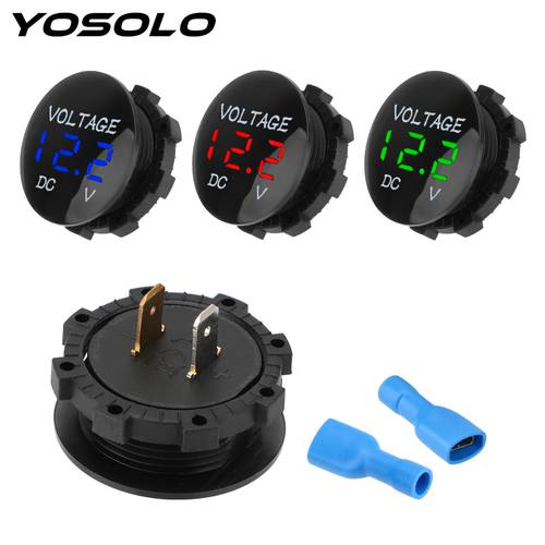 YOSOLO Voltage Meter Tester Led Display For Car Auto Motorcycle DC 12V-24V Mini Digital Voltmeter Ammeter