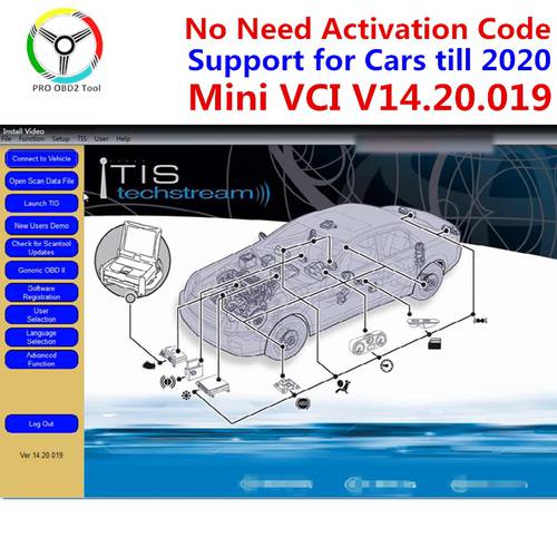 MINI VCI V17.30.011 V16.30.013 for TOYOTA TIS Techstream V17.00.020 MINI VCI V17 Software Support 2021 Mini vci V17