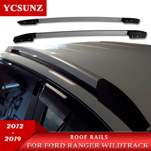 Decorative Roof Rails Black Roof Rails Rack Carrier Bars For Ford Ranger T6 T7 Wildtrack 2012-2019 Double Cabin