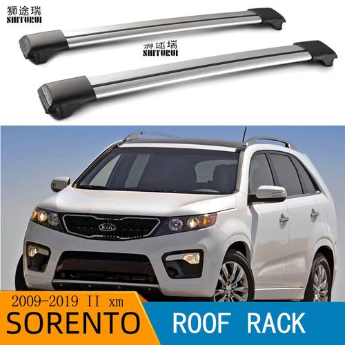 FOR Kia Sorento Panoramic 5 Door SUV 2009 - 2014 (Rails) Aluminum Alloy Side Bars Cross Rails Roof Rack Luggage Carrier