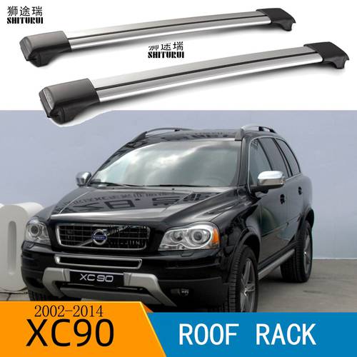 SHITURUI 2Pcs Roof bars For VOLVO XC90, 5-dr SUV, 2002-2014 2008 257 SUV Aluminum Alloy Side Bars Cross Rails Roof Rack Luggage