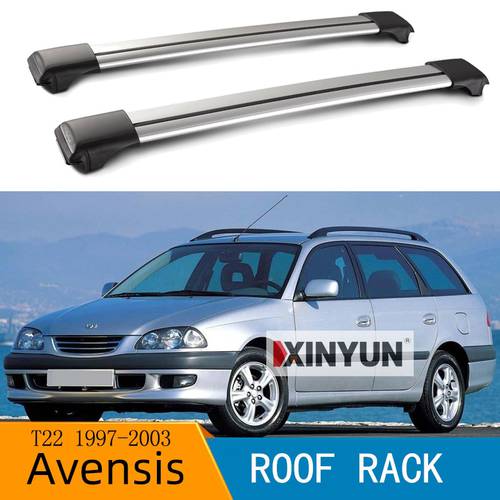 2Pcs Roof bars For Toyota avensis T22 1997-2003 Aluminum Alloy Side Bars Cross Rails Roof Rack Luggage LOAD 100KG Vehicle