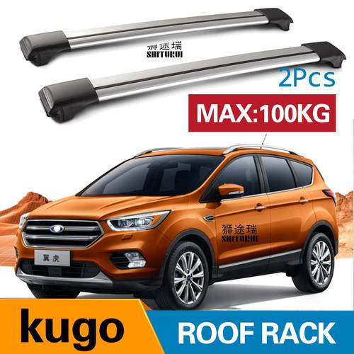 2Pcs Roof bars For FORD Kuga (TF) SUV [2013-2019] Aluminum Alloy Side Bars Cross Rails Roof Rack Luggage CUV SUV LED