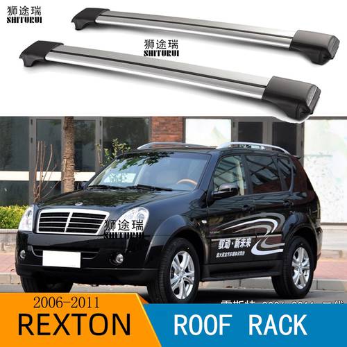 2Pcs Roof bars For SSANGYONG Rexton 2006-2011 suv Aluminum Alloy Side Bars Cross Rails Roof Rack Luggage