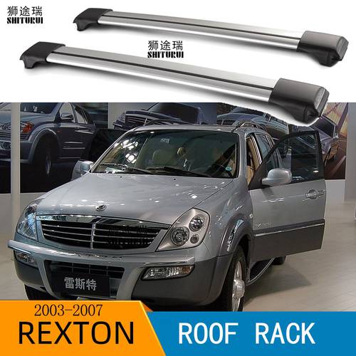 2Pcs Roof bars For SSANGYONG Rexton 2003-2007 1TH suv Aluminum Alloy Side Bars Cross Rails Roof Rack Luggage