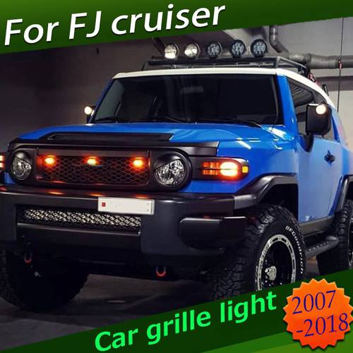 For Toyota FJ Cruiser 2008 2018 Car Front Grille Yellow LED Light Cover light Lamp Diy Car accessories