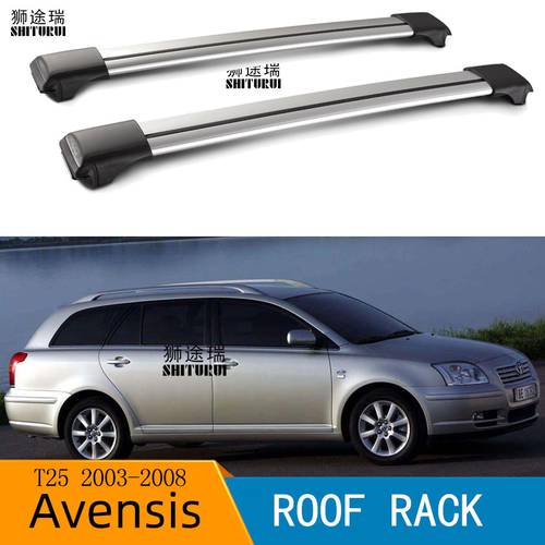 2Pcs Roof bars For Toyota avensis T25 2003-2008 Aluminum Alloy Side Bars Cross Rails Roof Rack Luggage LOAD 100KG Vehicle