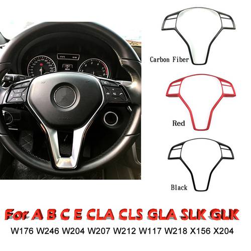 For Mercedes Benz A B C E CLA CLS GLA GLK Class W176 W246 W204 W207 W212 W117 W218 X156 X204 Car Steering Wheel Frame Trim Cover