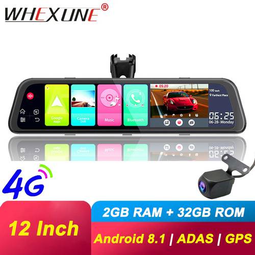 Android 8.1 Auto Video Recorder ADAS 4G Dash Cam WIFI Bluetooth GPS Navigator For Cars DVRs Rear View Mirror Cameras Registrar
