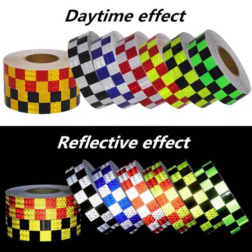 3m*5cm Car Arrow Lattice Reflective Tape Decoration Strips Safety Mark Warning Reflectante Stickers For Car Exterior Accessories