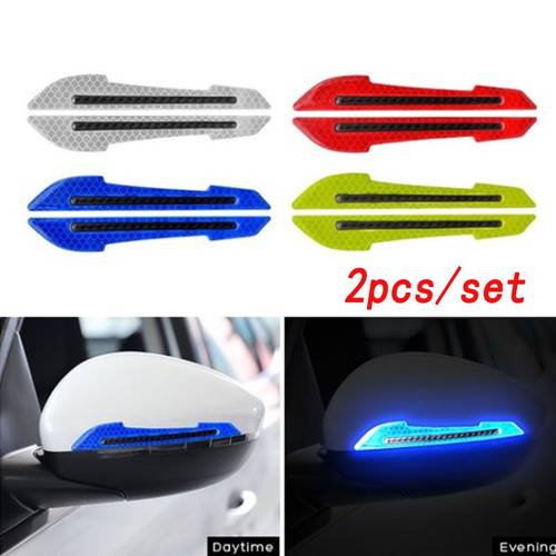 2 pcs Cars deco Reflective Strips tape Stickers RearView Mirror afety-Warning Sign Decals cars decoration accessories