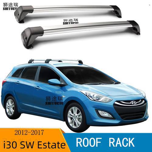 For HYUNDAI i30 I 30 Estate (GD) 2012-2018 Vern ultra quiet truck roof bar car special aluminum alloy belt lock roof rail