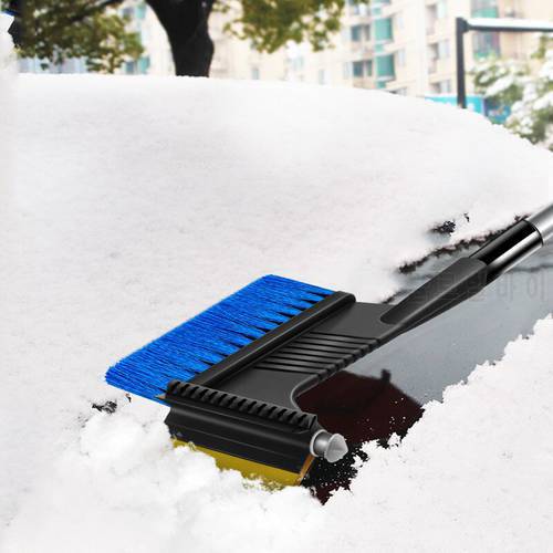 3in1 Car Windshield Ice Scraper Glass Snow Brush Extendable Stainless Steel Snow Remover Cleaner Car Brush With Safety Hammer