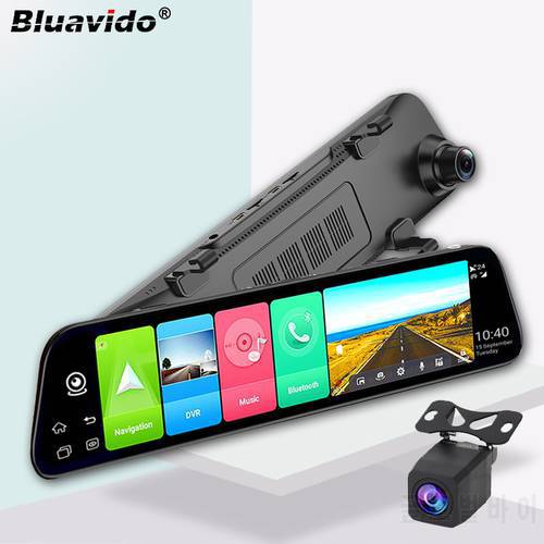 Bluavido 8 in 1 Car Rear View Mirror Camera 4G Android Navigation ADAS Dash Cam 1080P WiFi Video Recorder Auto Assist Remote DVR