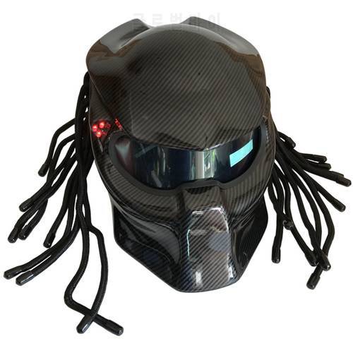 2018 Masei New 4 color Bright Black camouflage Predators helmet mask Carbon fiber motorcycle Skull helmet Full face moto helmet