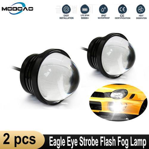 2pcs Car Led Light External Fish Led Eagle Eye Automobile Strobe Flash Fog Lamp Daytime Running Lights DRL Motorcycle Headlight