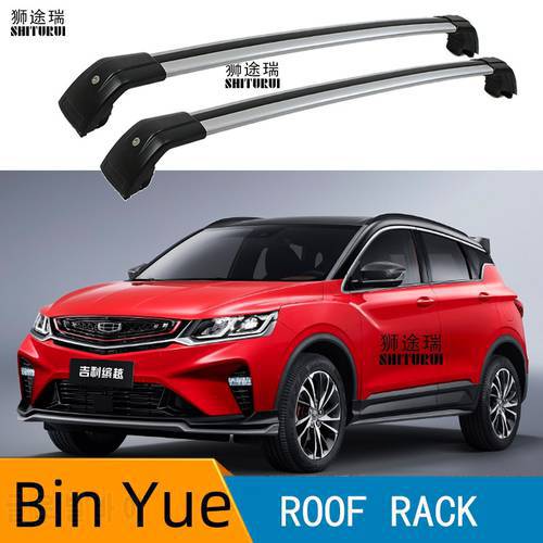 2Pcs Roof bars For Geely bin yue SUV 2019 Aluminum Alloy Side Bars Cross Rails Roof Rack Luggage shayu