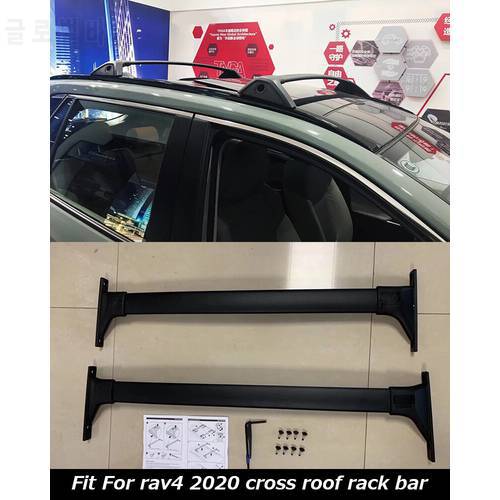 Roof Rack Bar Transverse For Toyota RAV4 2019+ NEW Black white Horizontal Roof Rail Cross Bar Aluminum Alloy+ABS